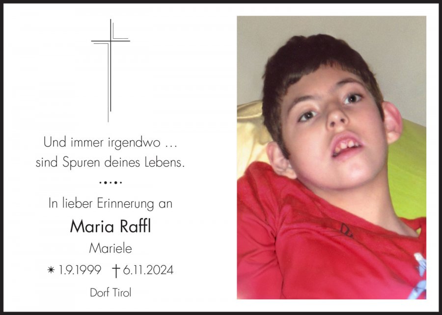 Sterbebild: Maria Raffl