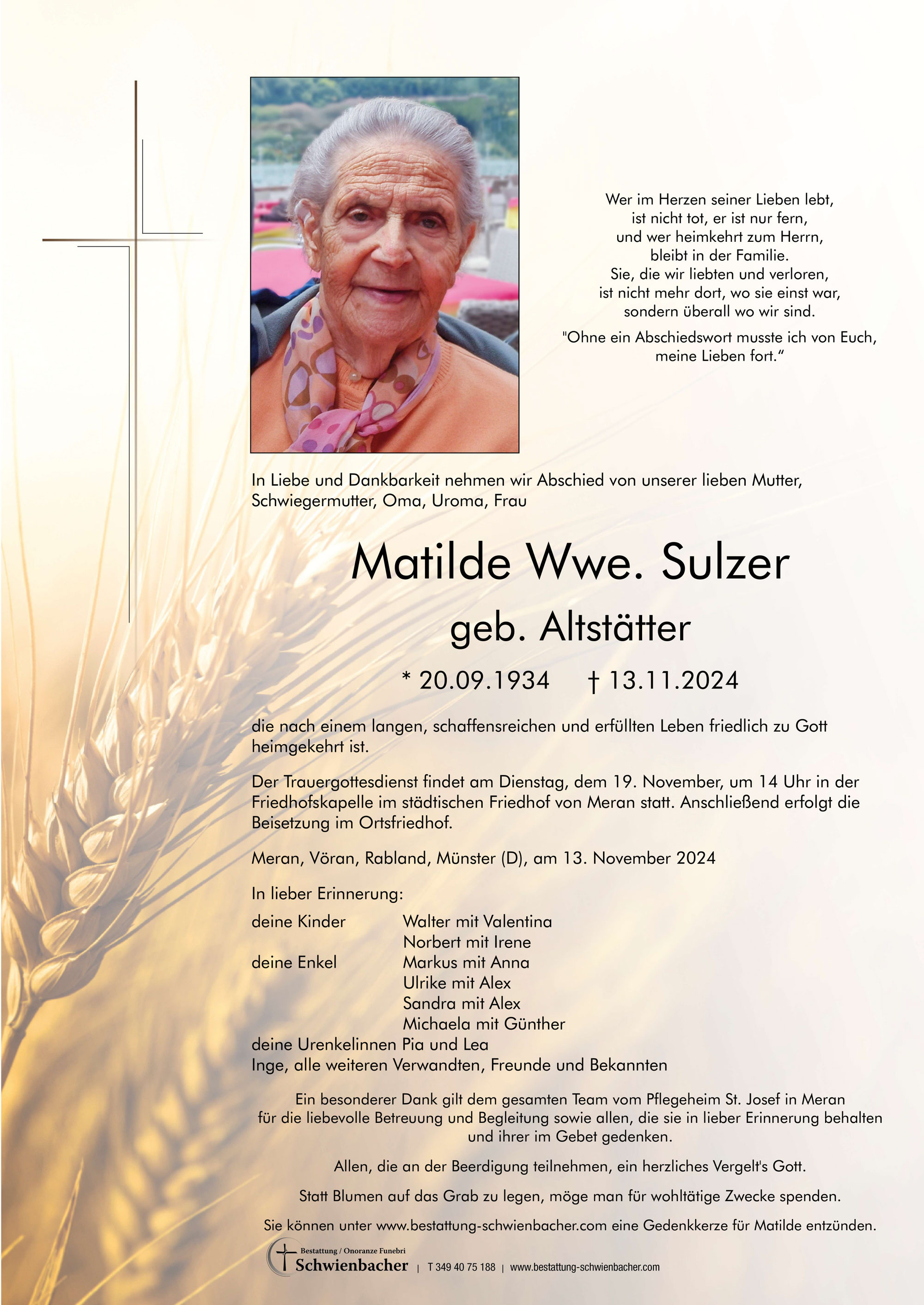 Parte: Matilde Wwe. Sulzer Altstätter 