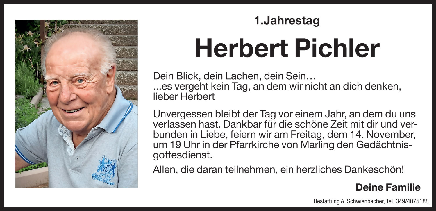 Jahrtag: Herbert Pichler