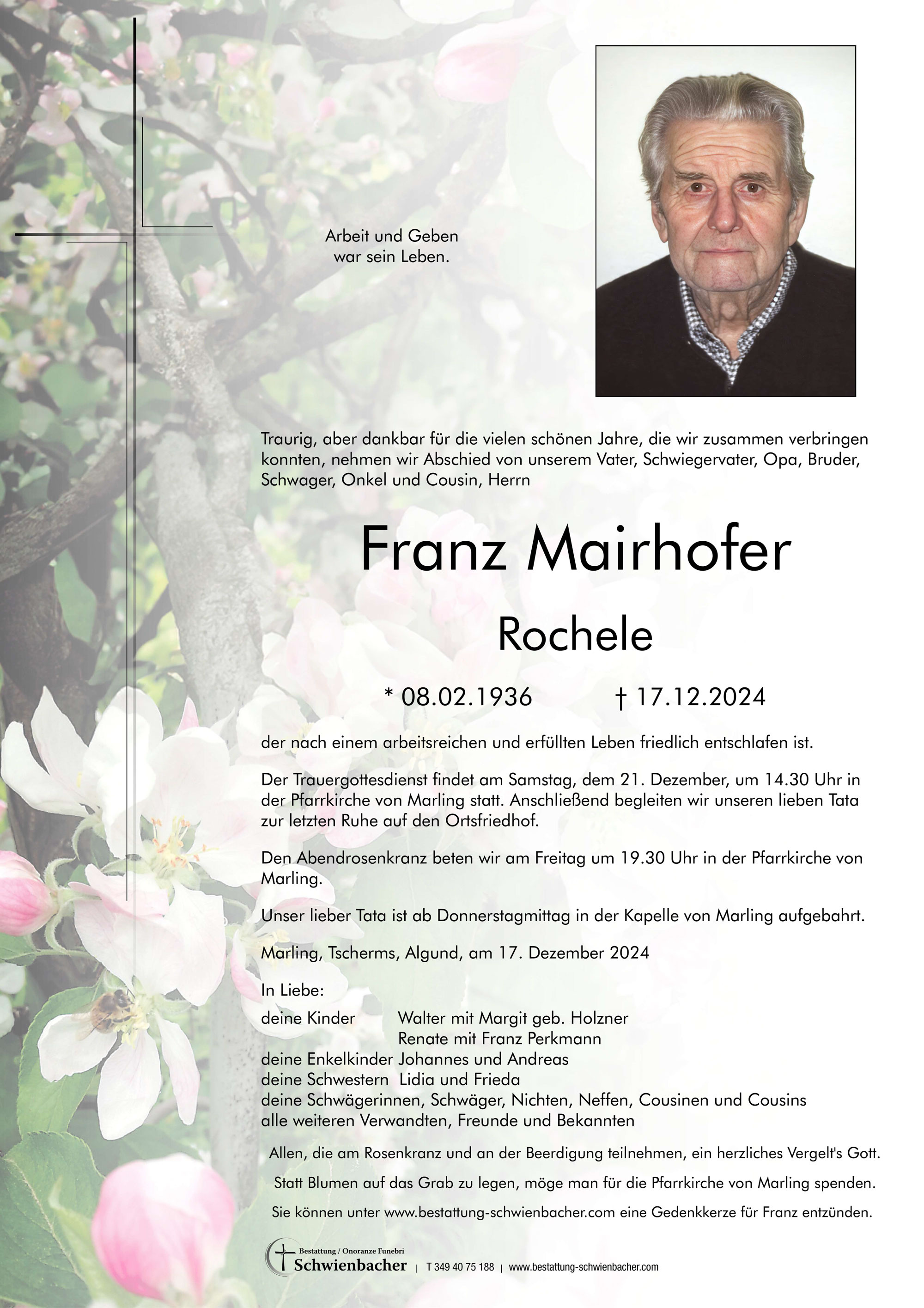 Parte: Franz Mairhofer