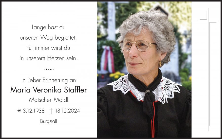 Sterbebild: Maria Veronika Staffler
