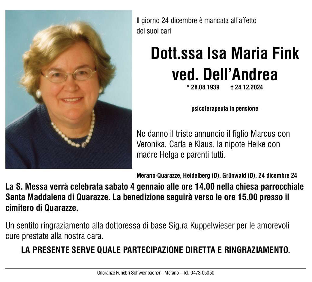 Medien: Isa Maria Dell'Andrea geb. Fink