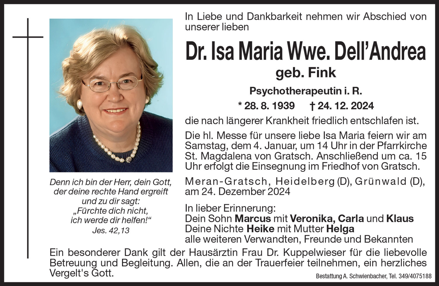 Medien: Isa Maria Dell'Andrea geb. Fink