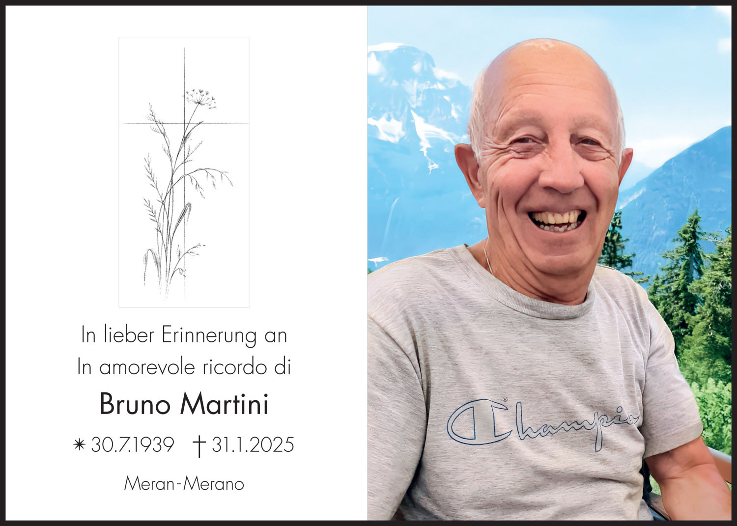 Sterbebild: Bruno Martini