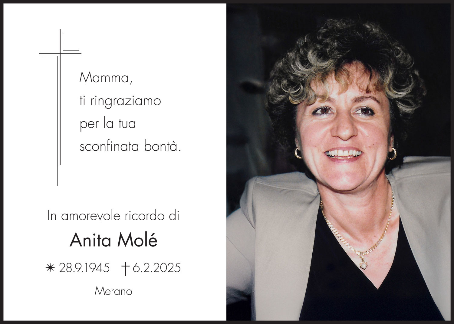 Sterbebild: Anita Molé