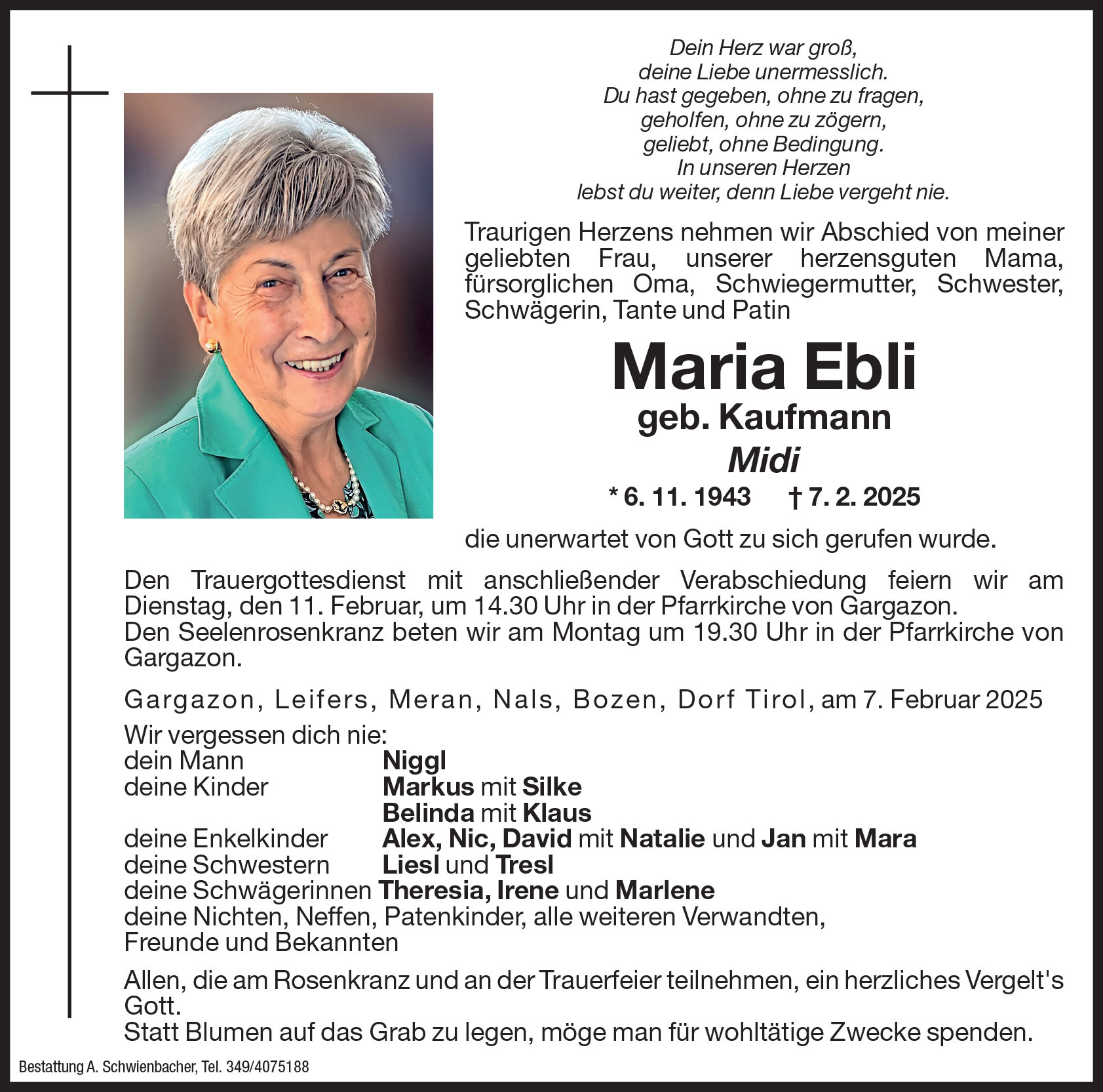 Medien: Maria Ebli geb. Kaufmann