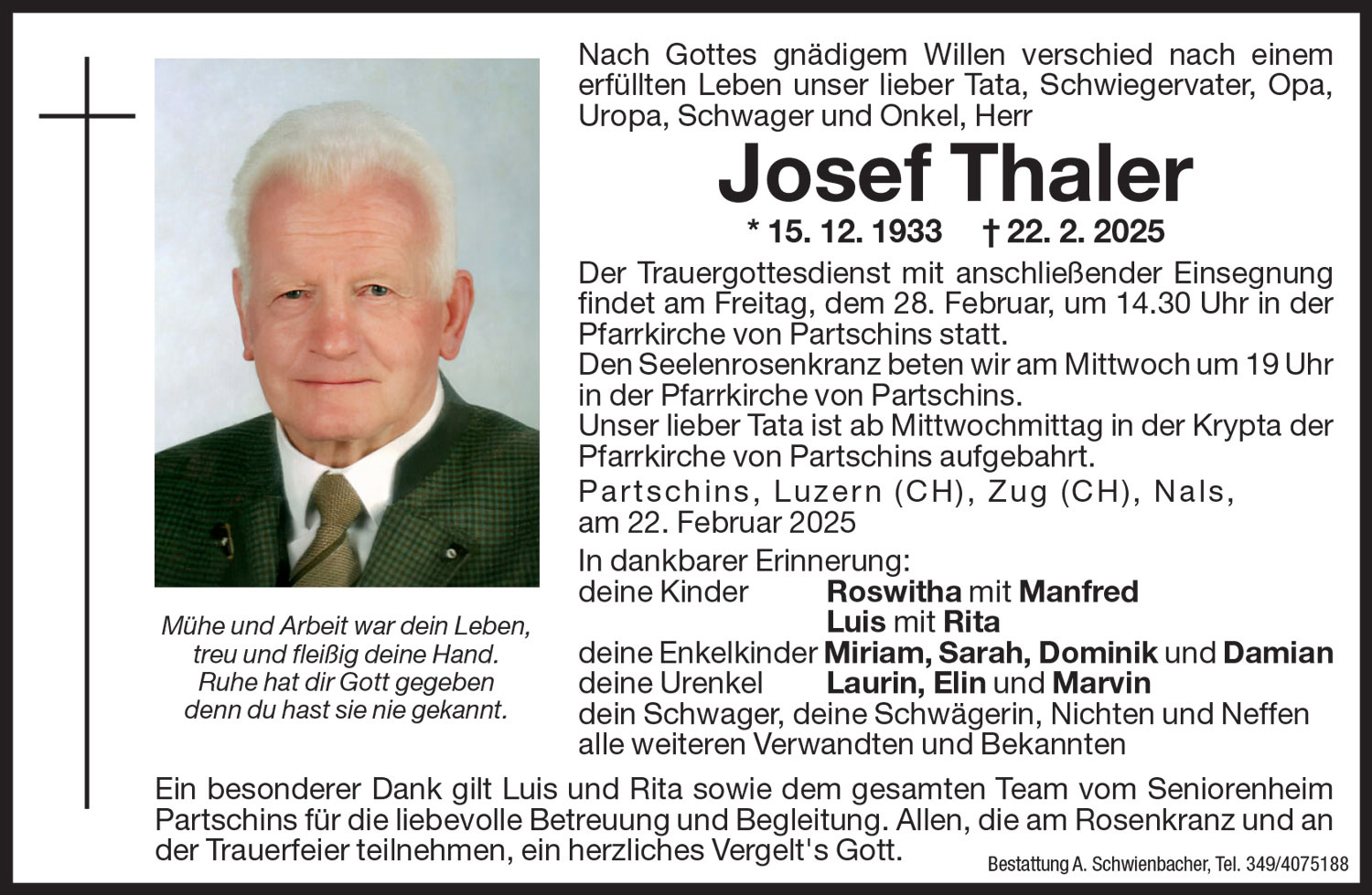 Medien: Josef Thaler