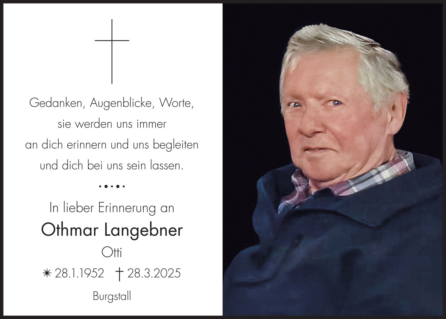 Sterbebild: Othmar Langebner