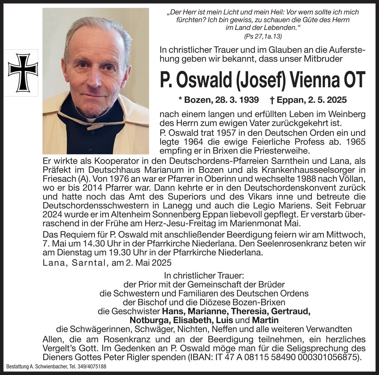 Medien: P. Oswald (Josef) Vienna OT