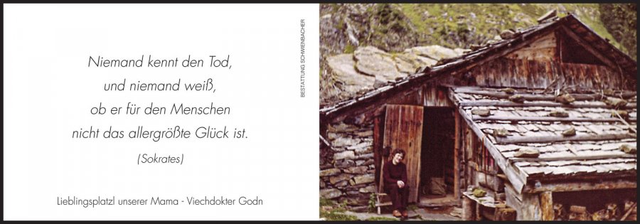 Sterbebild: Maria Wwe. Burger geb. Haller