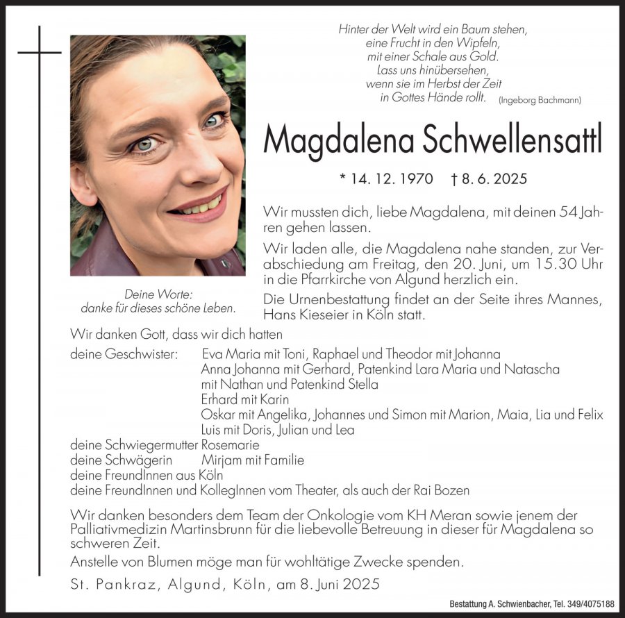 Medien: Magdalena Schwellensattl