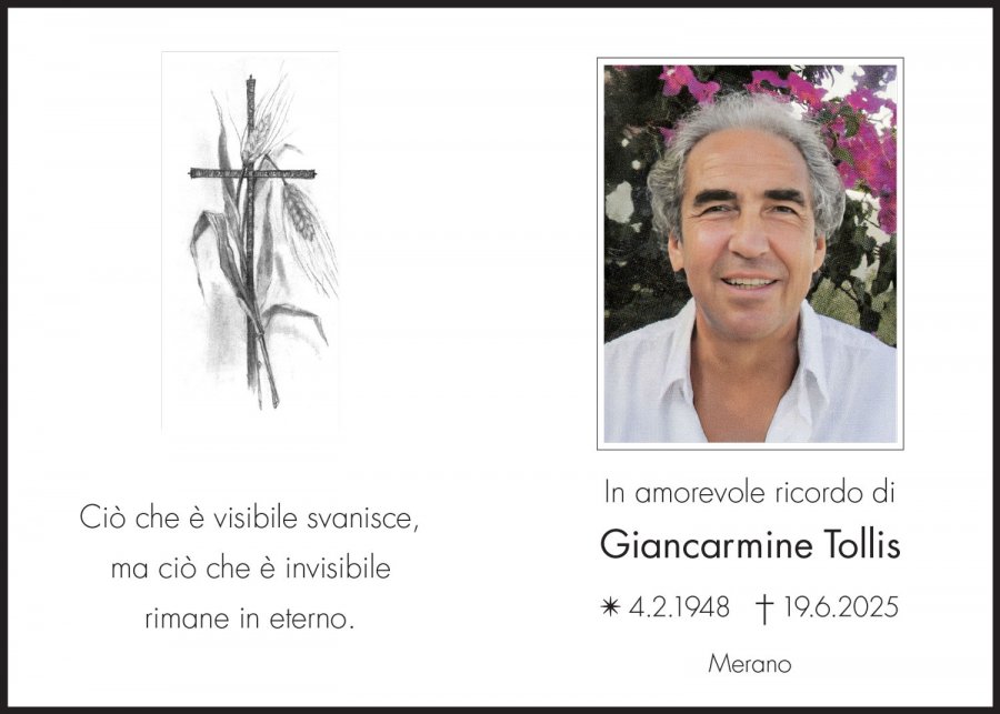 Sterbebild: Giancarmine Tollis