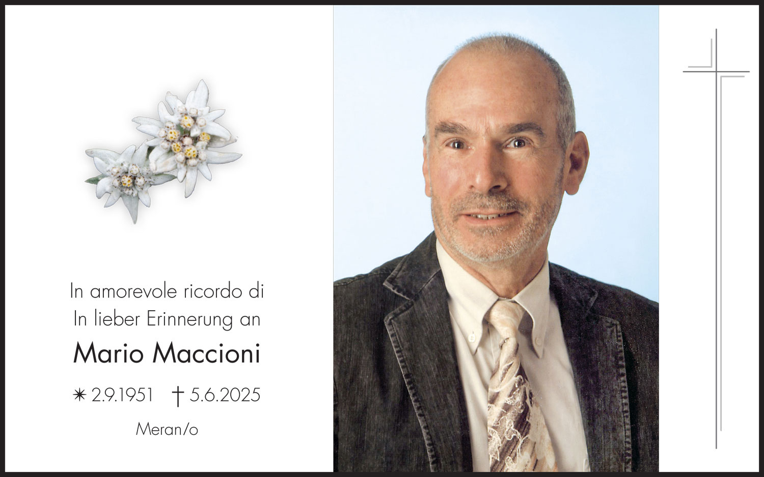 Sterbebild: Mario Maccioni