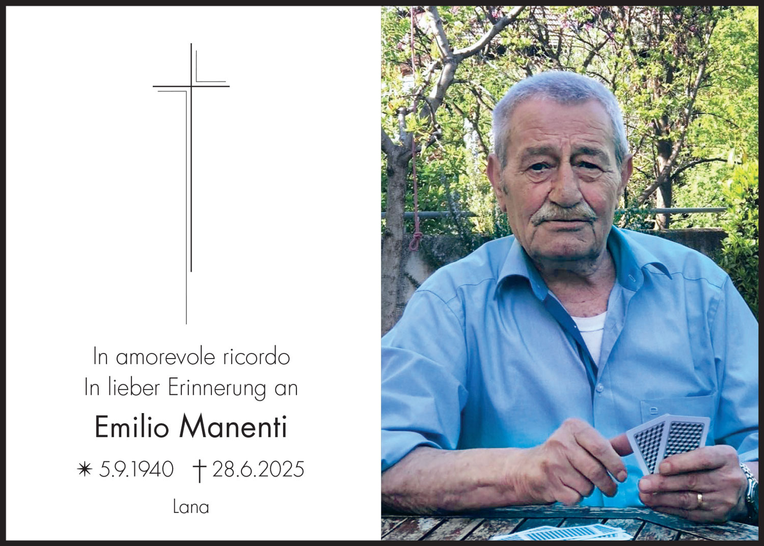 Sterbebild: Emilio Manenti