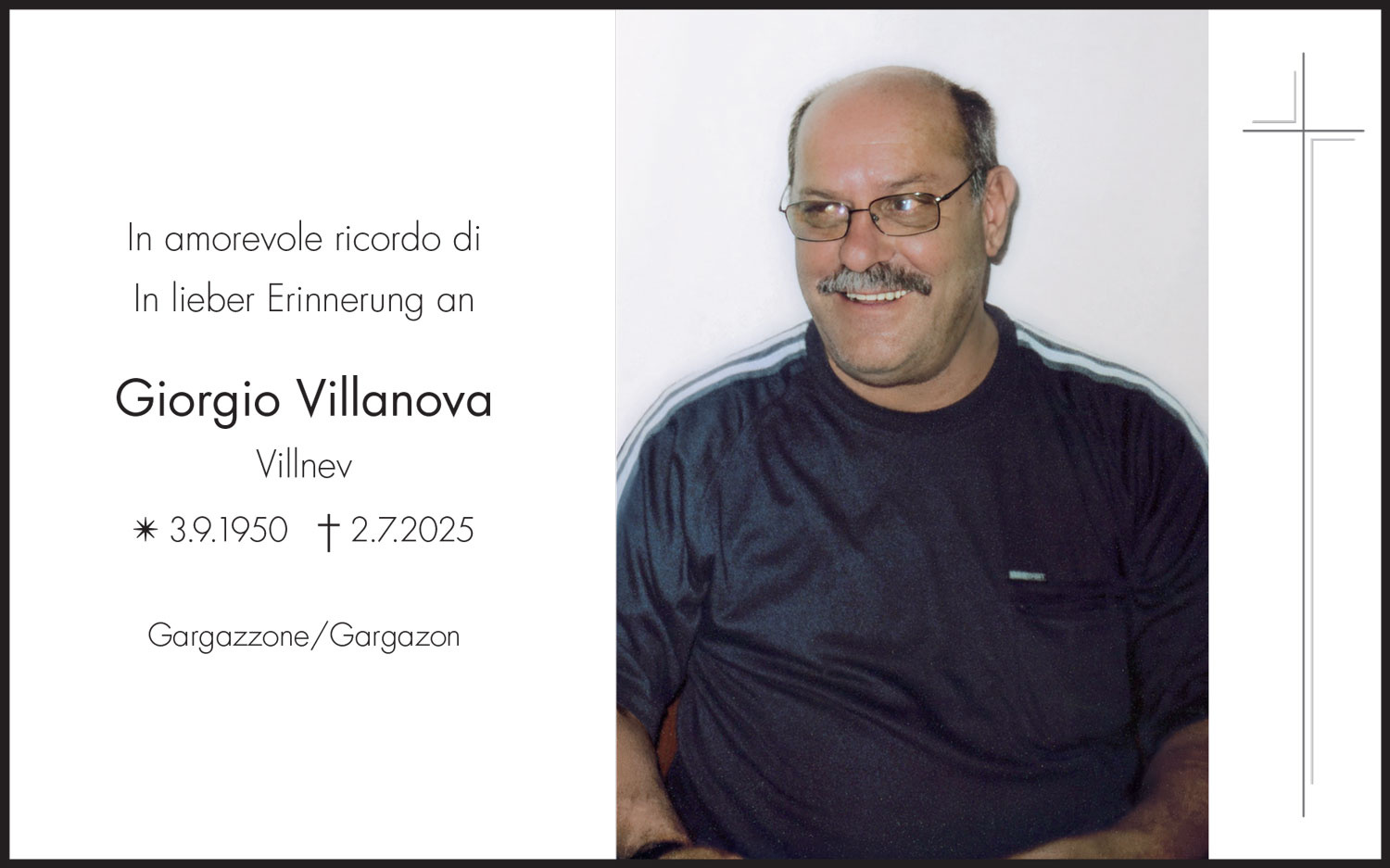 Sterbebild: Giorgio Villanova