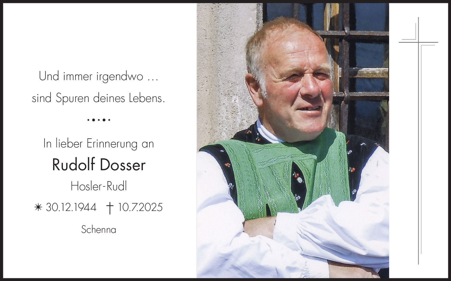 Sterbebild: Rudolf Dosser