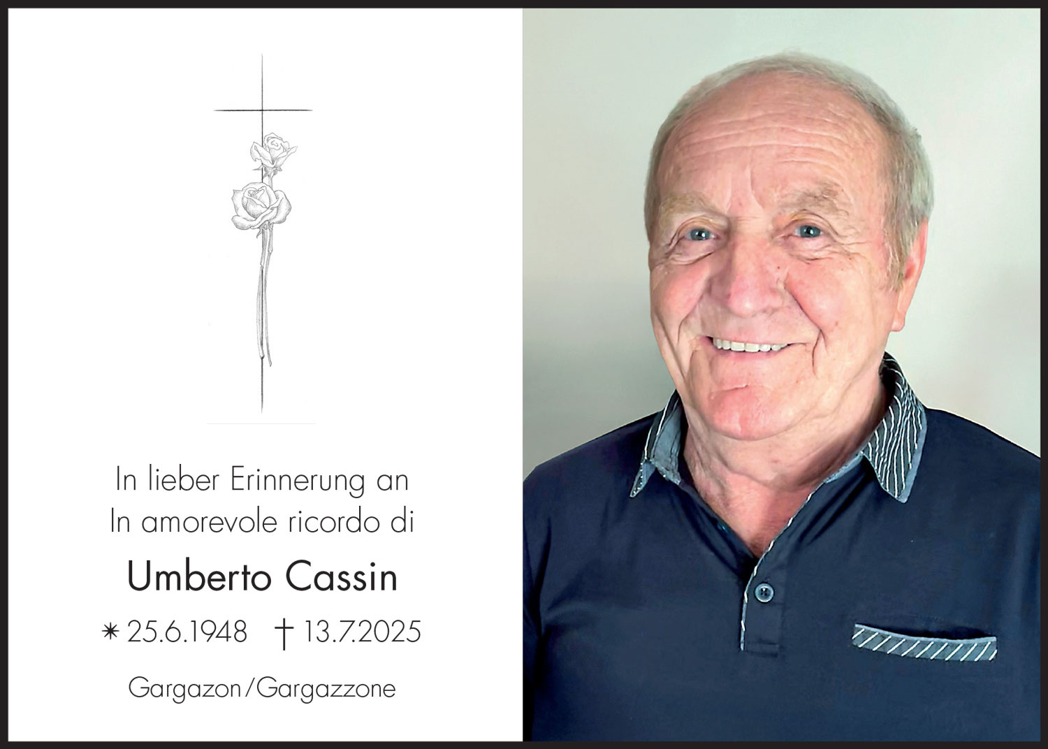 Sterbebild: Umberto Cassin