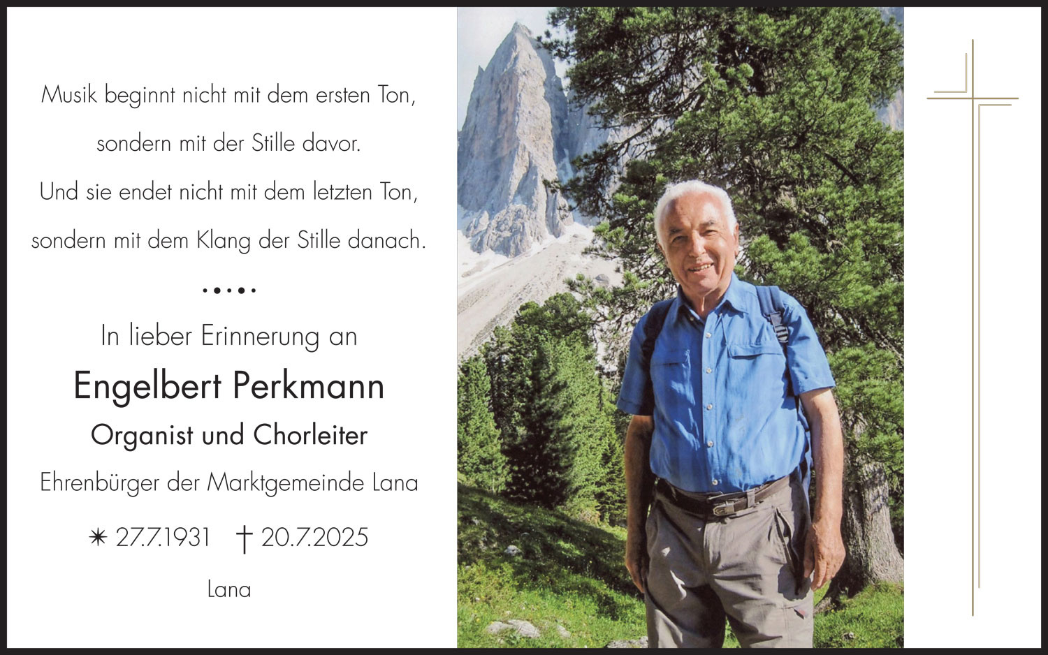 Sterbebild: Engelbert Perkmann