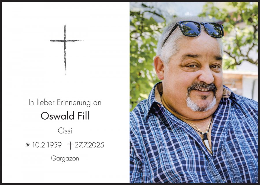 Sterbebild: Oswald Fill