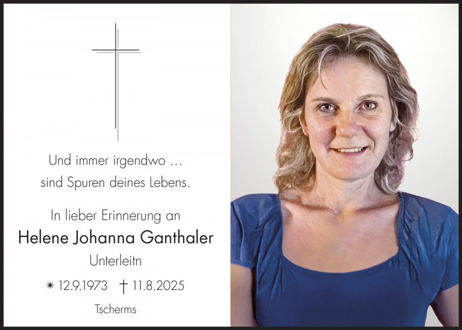 Sterbebild: Helene Johanna Ganthaler