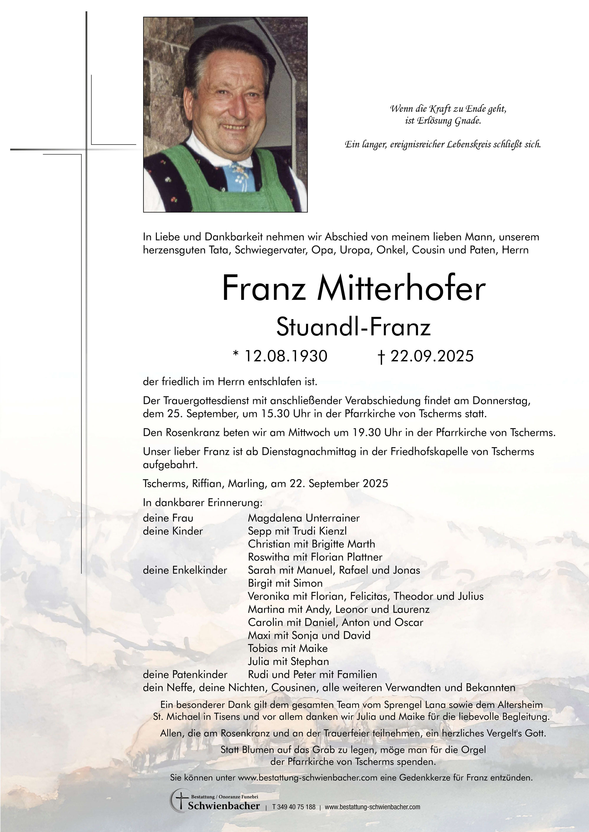 Parte: Franz Mitterhofer 