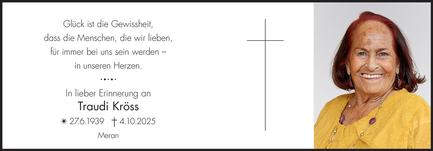 Sterbebild: Traudi Kröss