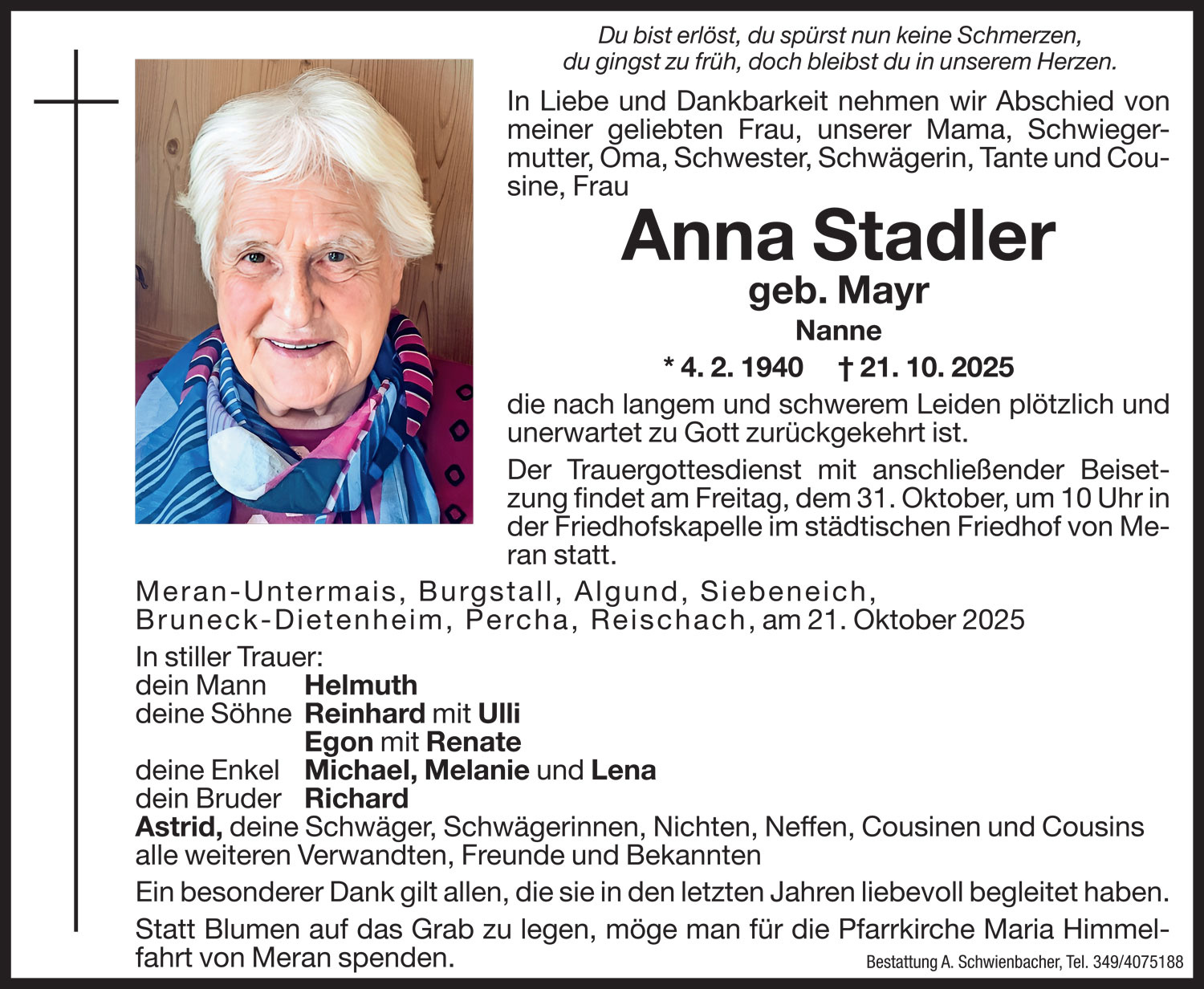 Medien: Anna Stadler geb. Mayr