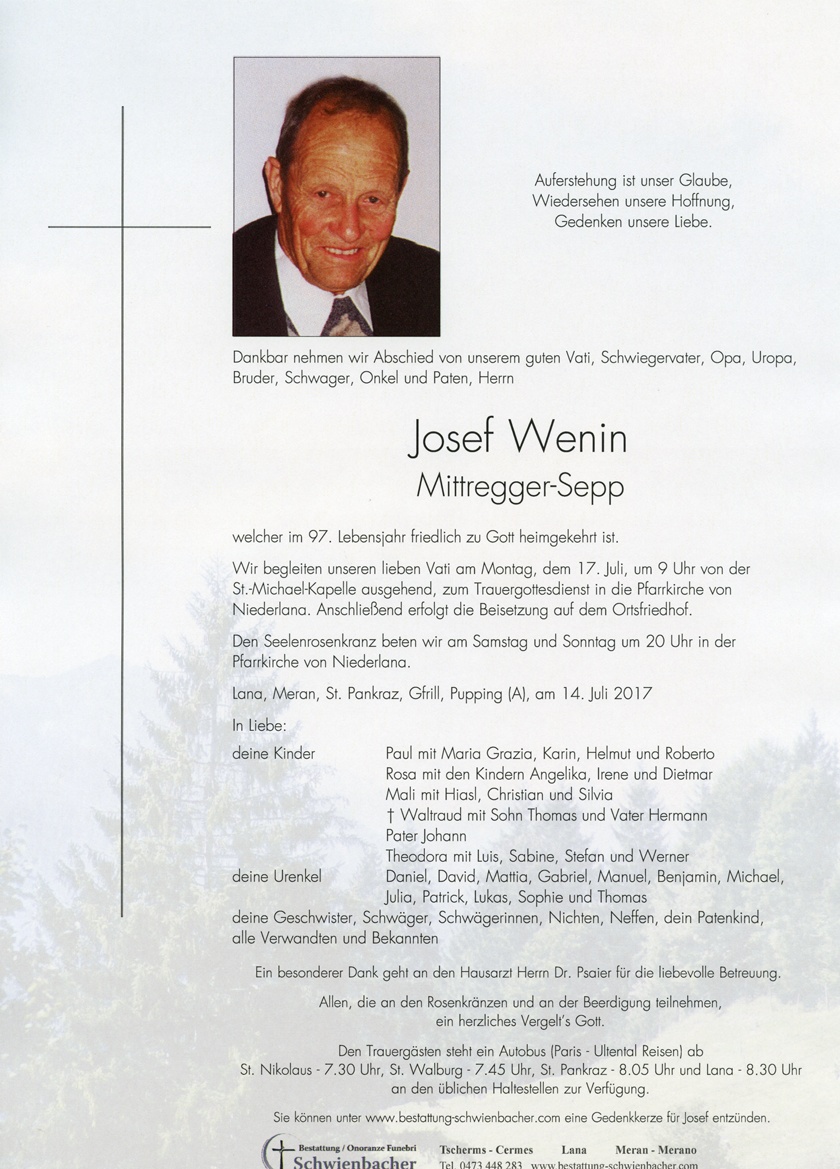 Parte: Josef Wenin 