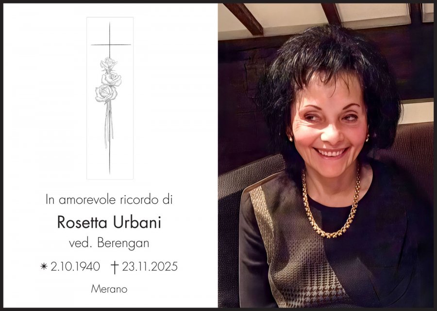 Sterbebild: Rosetta Urbani ved. Berengan