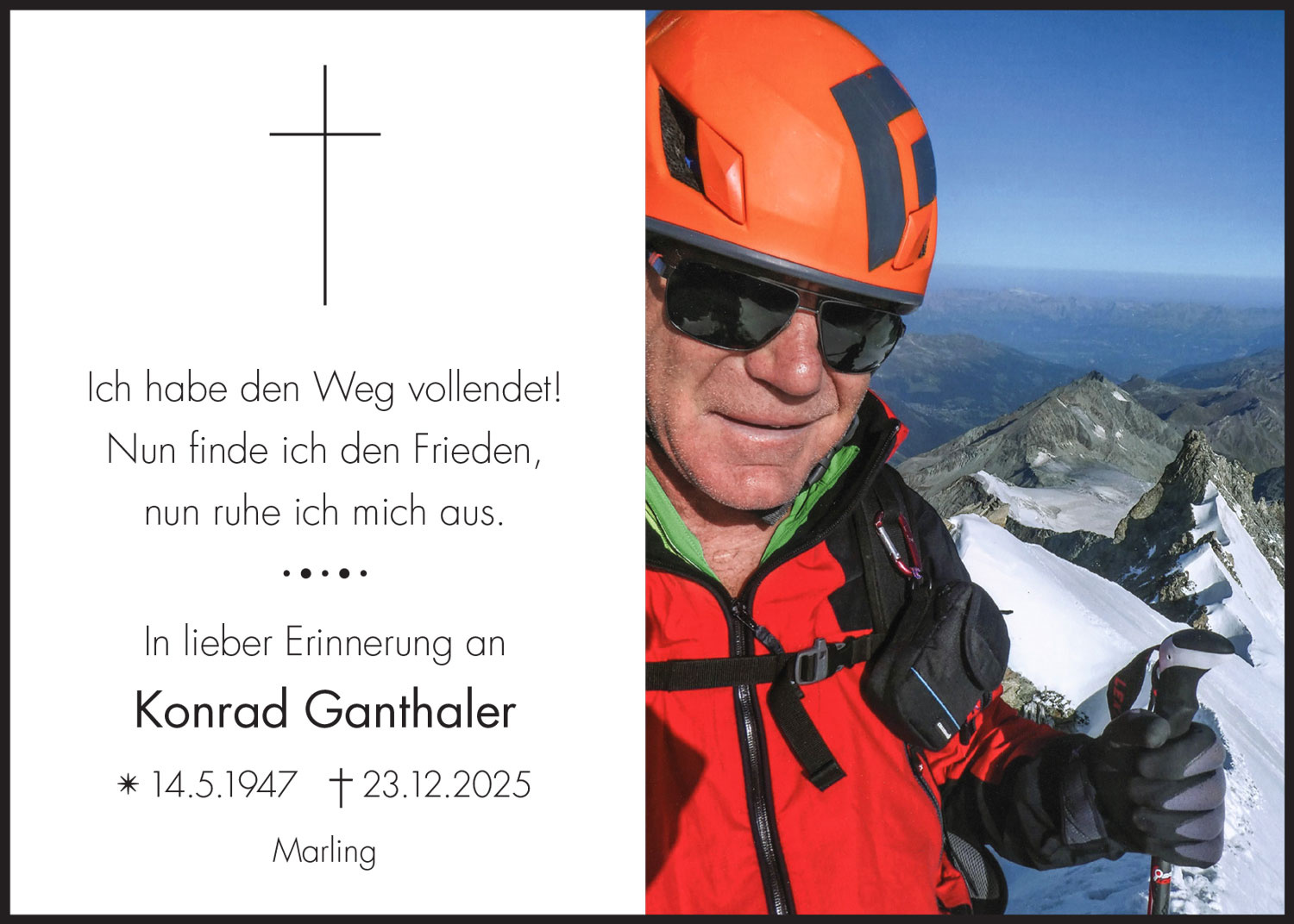 Sterbebild: Konrad Ganthaler