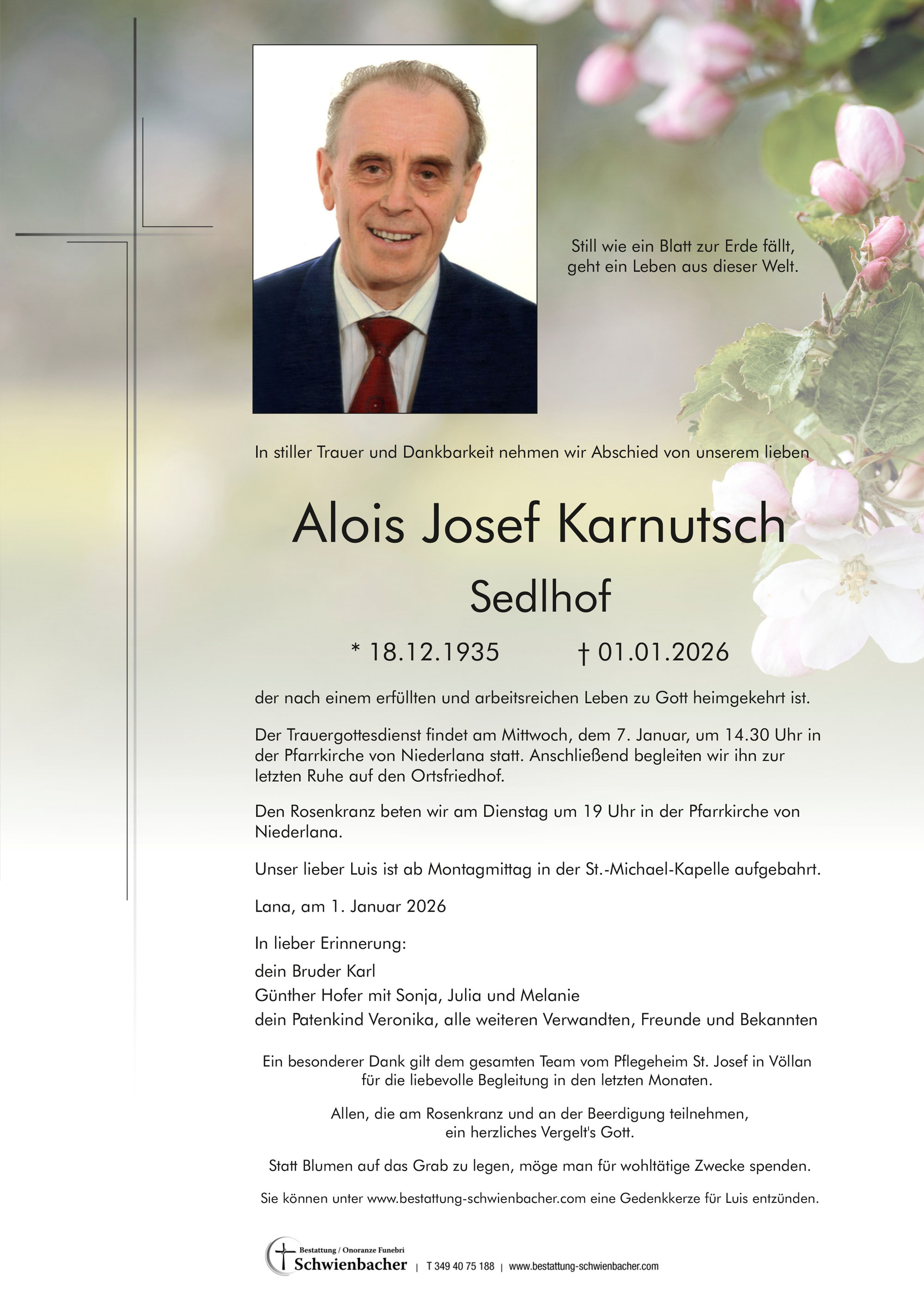 Parte: Alois Josef Karnutsch 