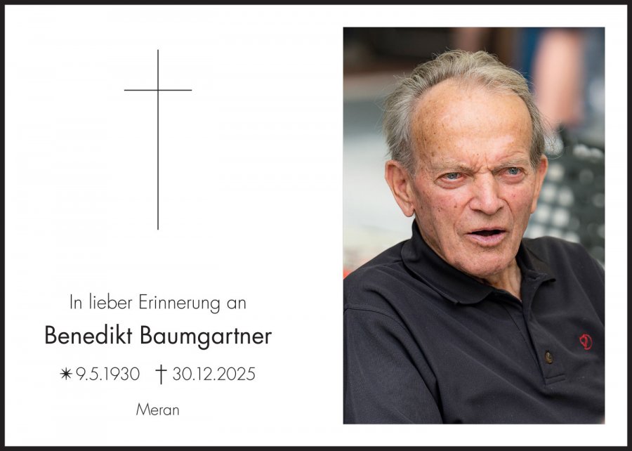 Sterbebild: Benedikt Baumgartner