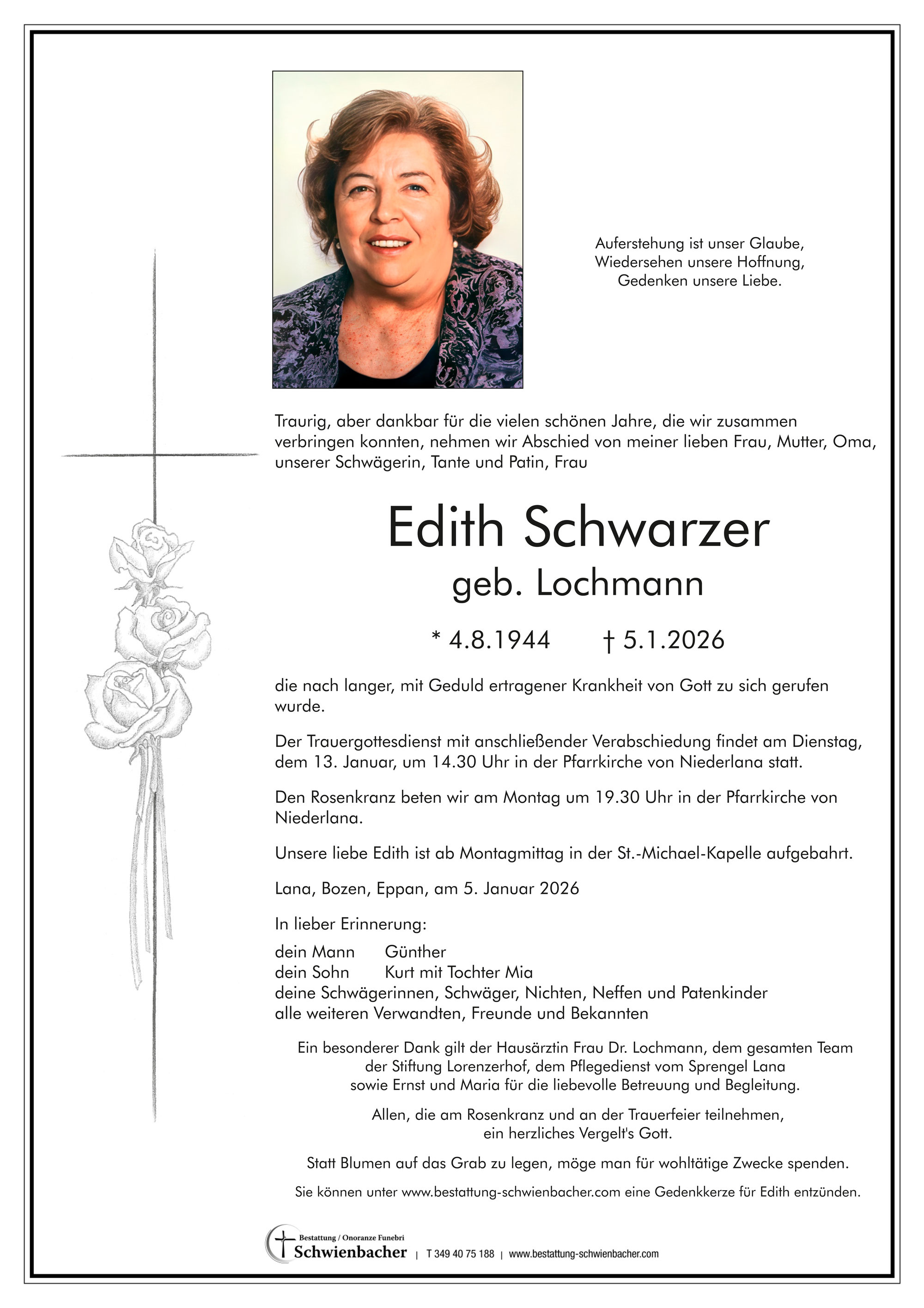 Parte: Edith Schwarzer geb. Lochmann 