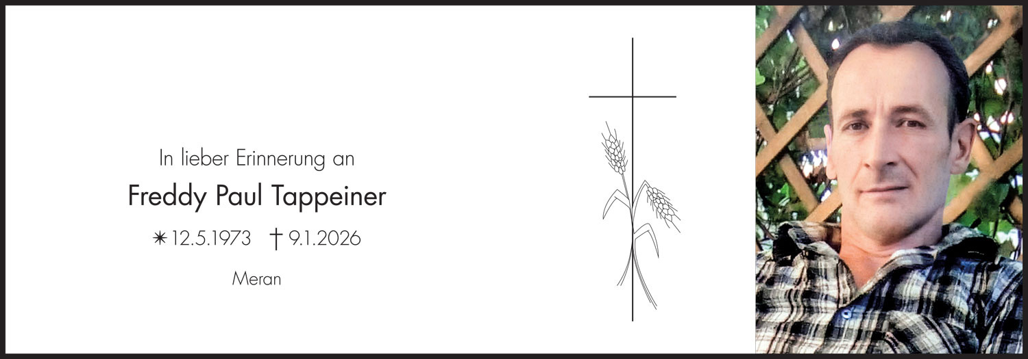 Sterbebild: Freddy Tappeiner