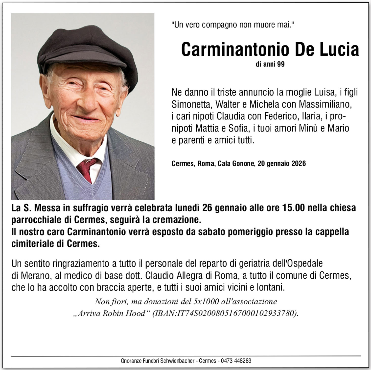 Medien: Carminantonio De Lucia