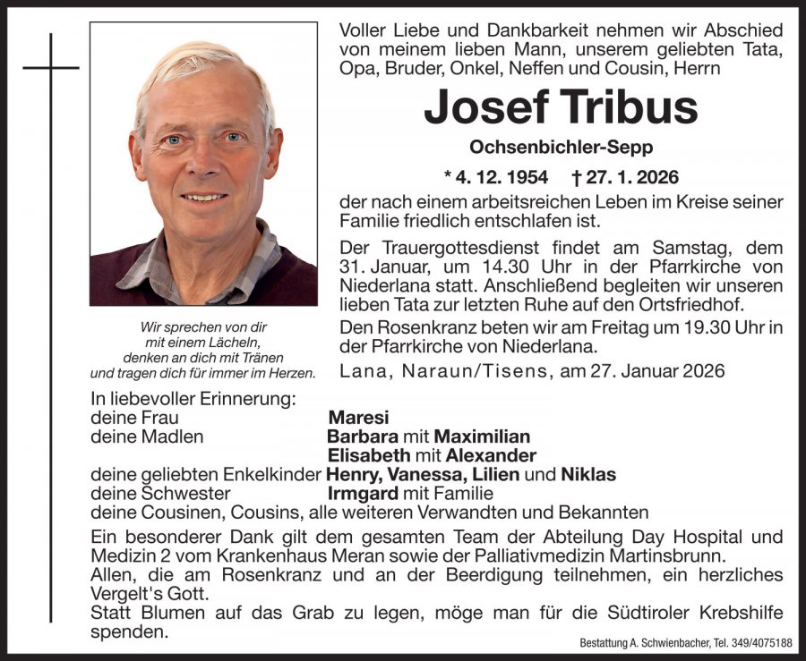 Medien: Josef Tribus