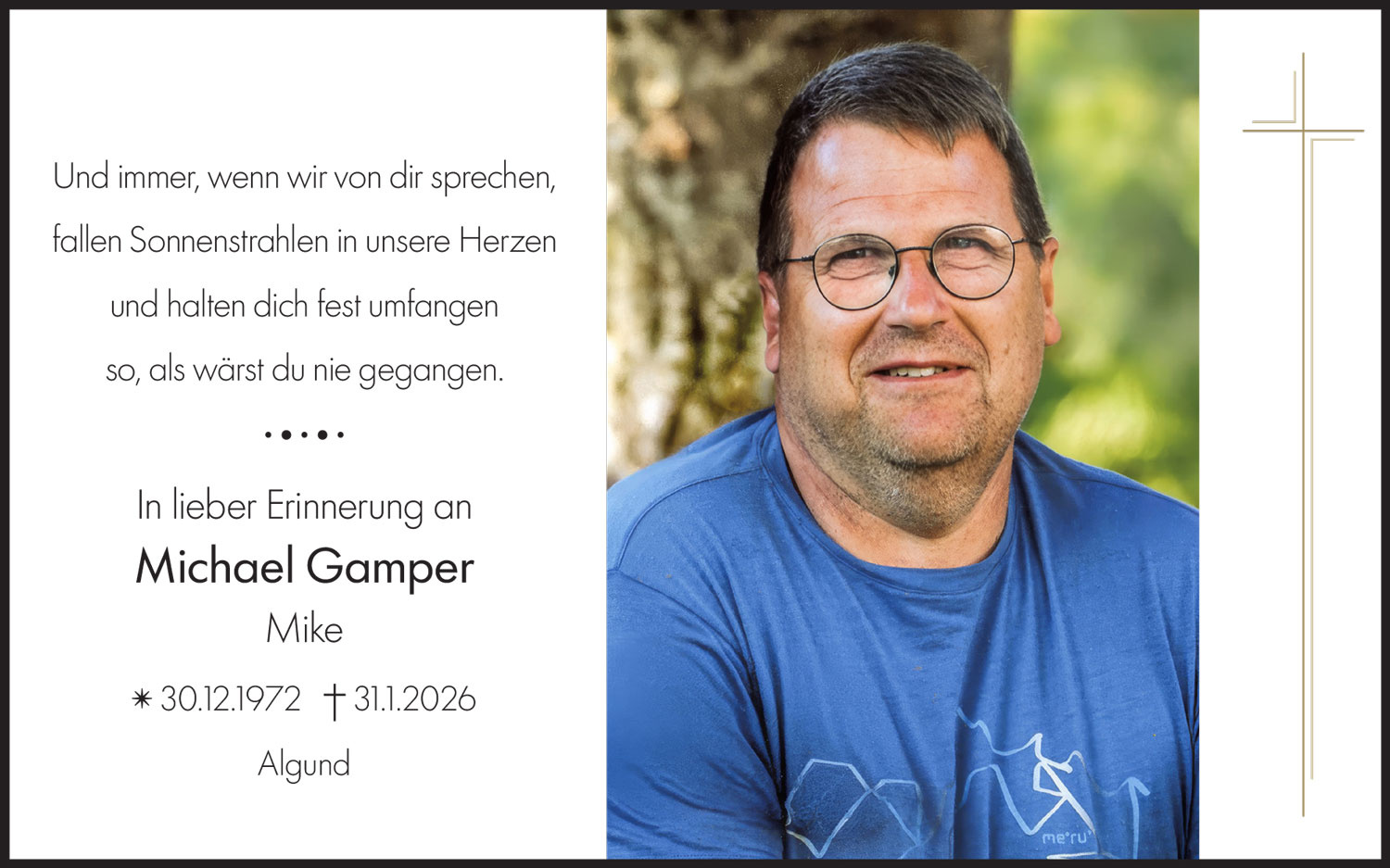 Sterbebild: Michael Gamper