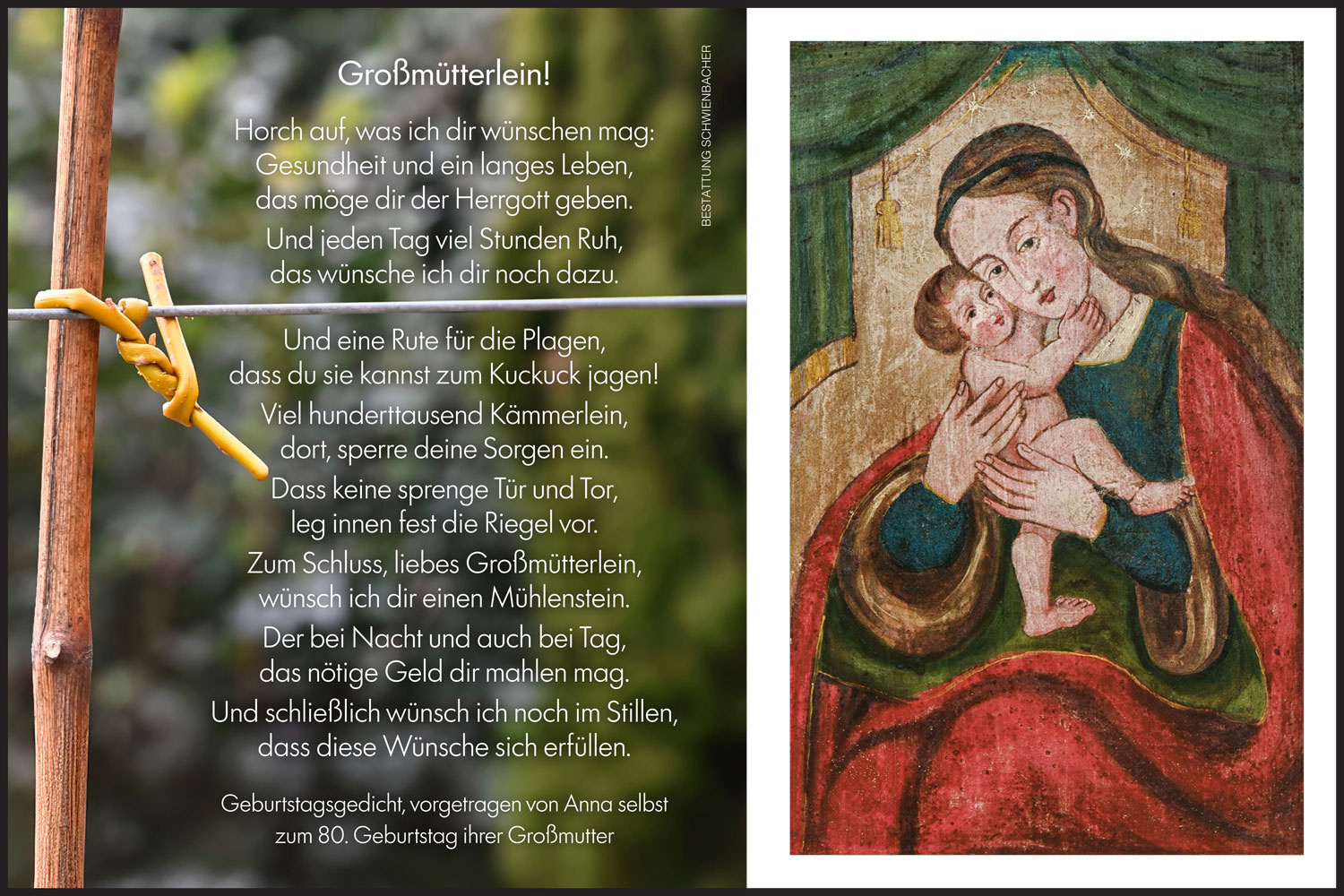 Sterbebild: Anna Maria Wwe. Pircher geb. Warasin