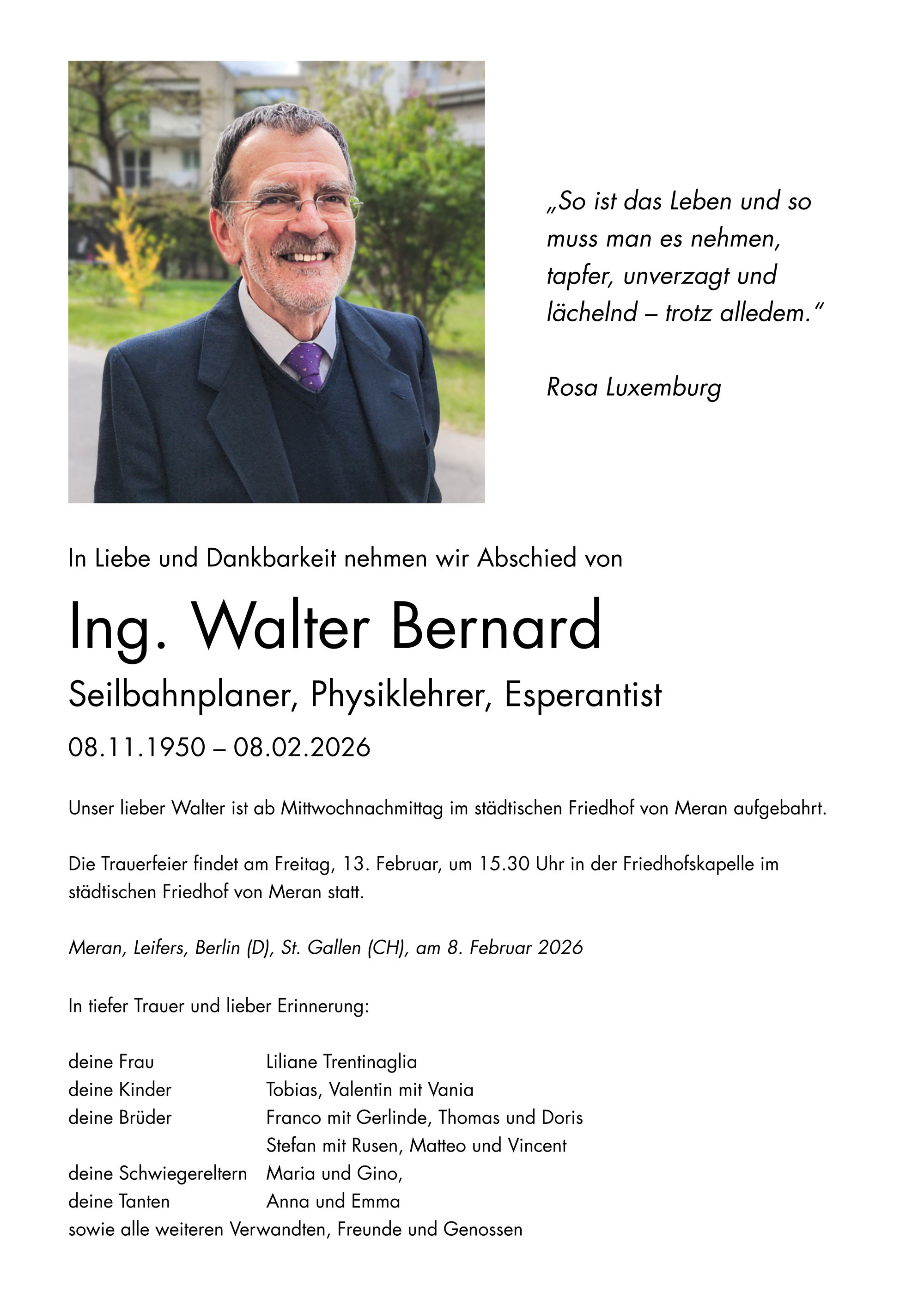 Parte: Ing. Walter Bernard 