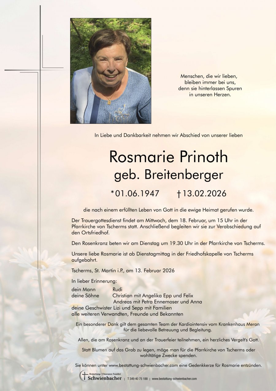 Parte: Rosmarie Prinoth geb. Breitenberger