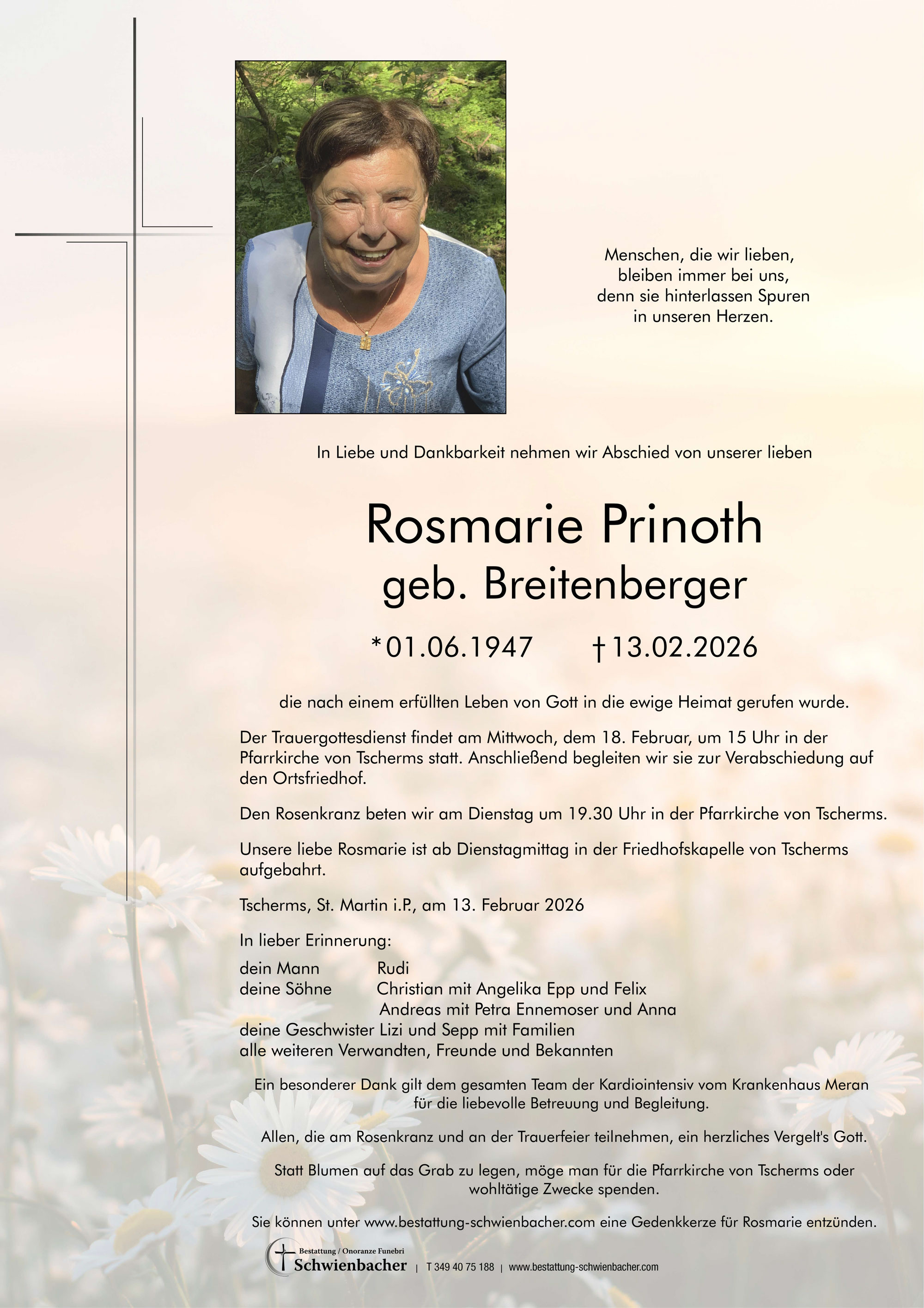 Parte: Rosmarie Prinoth geb. Breitenberger 