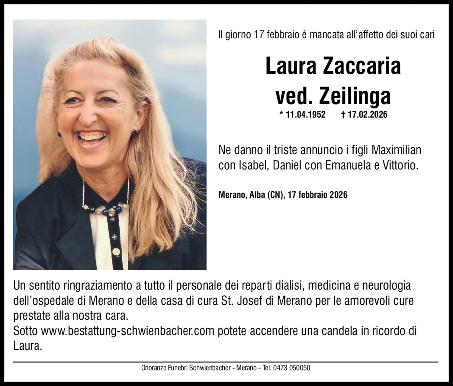 Medien: Laura ved. Zeilinga Zaccaria