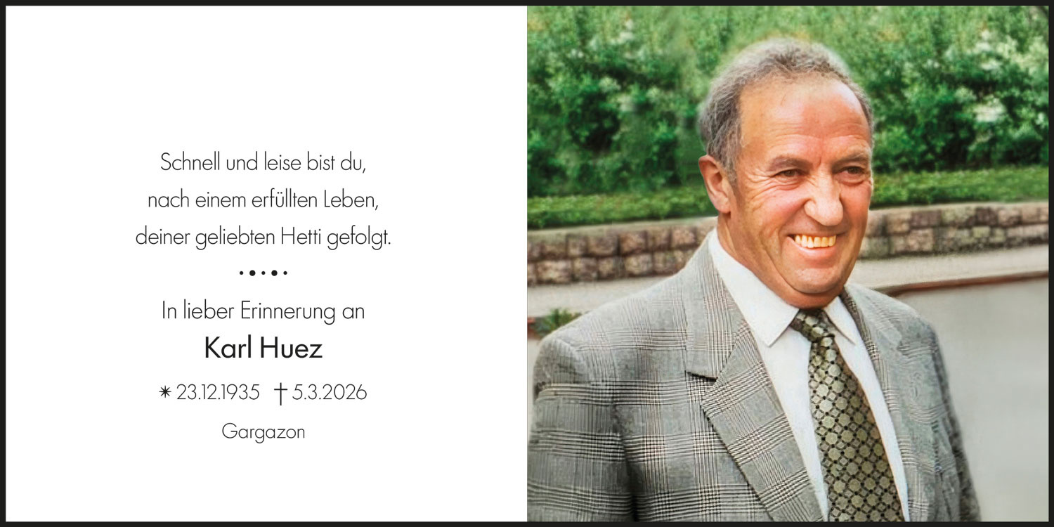 Sterbebild: Karl Huez