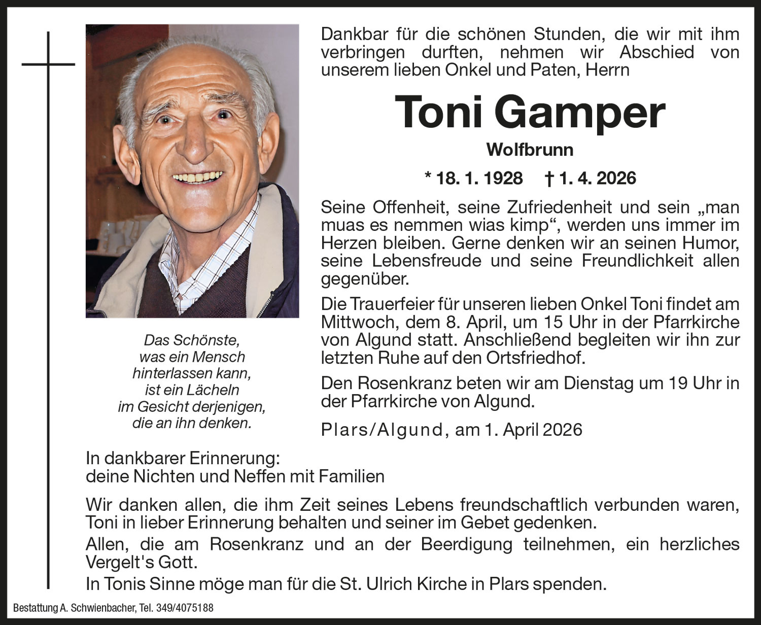 Medien: Toni Gamper