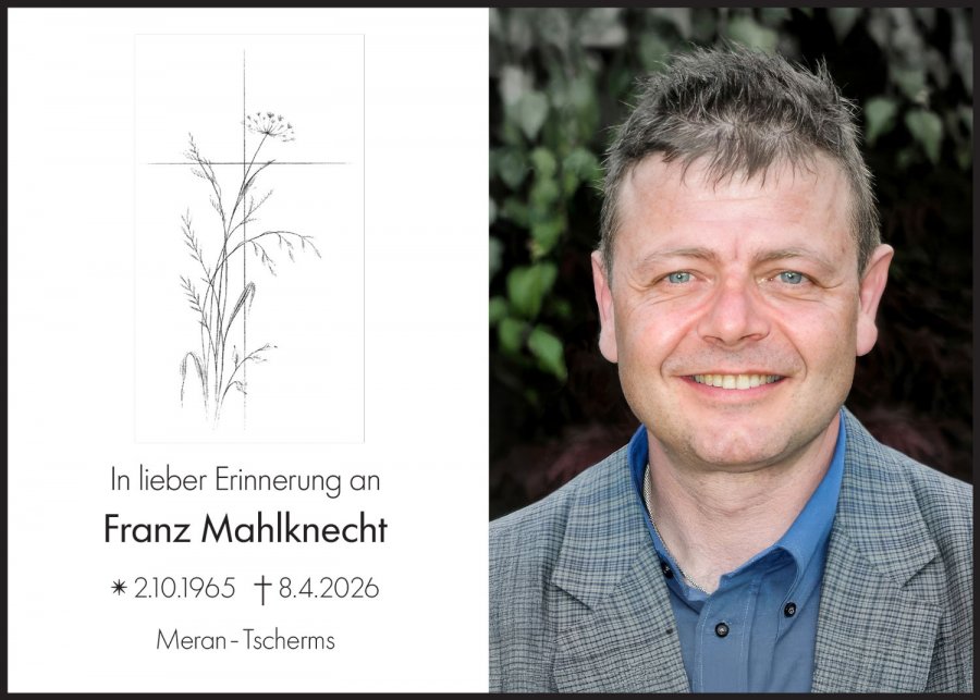 Sterbebild: Franz Mahlknecht