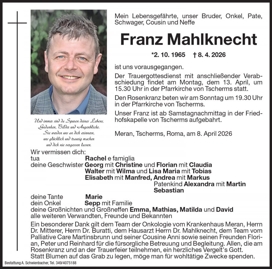 Medien: Franz Mahlknecht