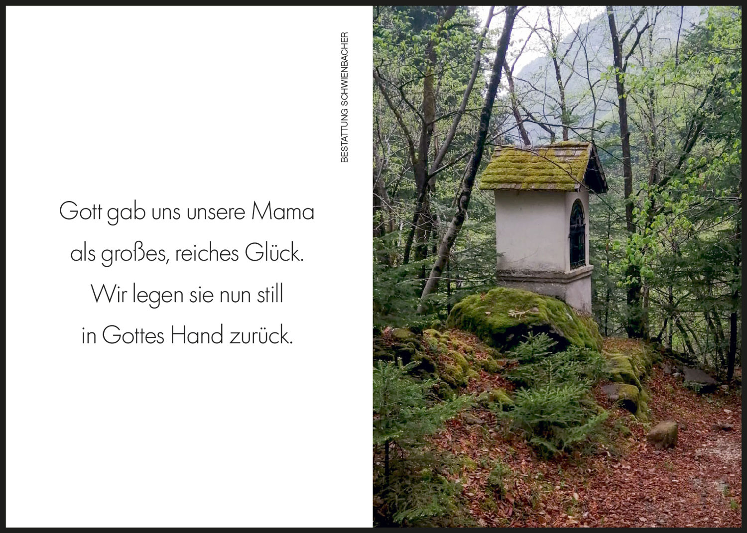 Sterbebild: Regina Thaler Wwe. Mair