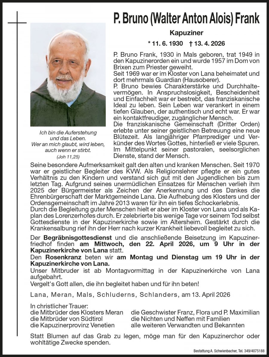 Medien: P. Bruno (Walter Anton Alois) Frank