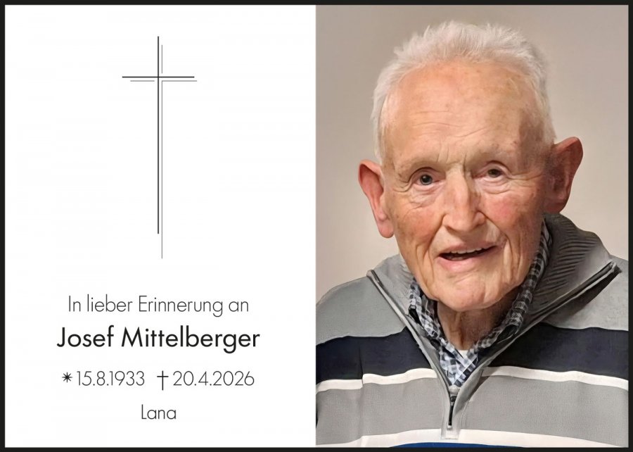 Sterbebild: Josef Mittelberger