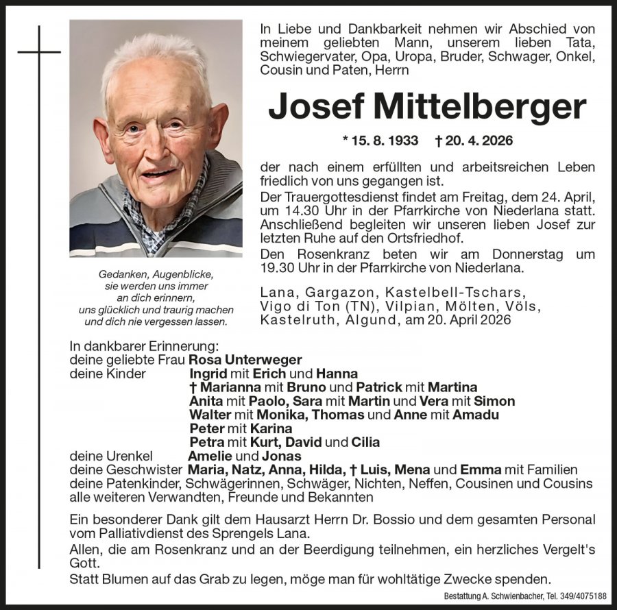 Medien: Josef Mittelberger